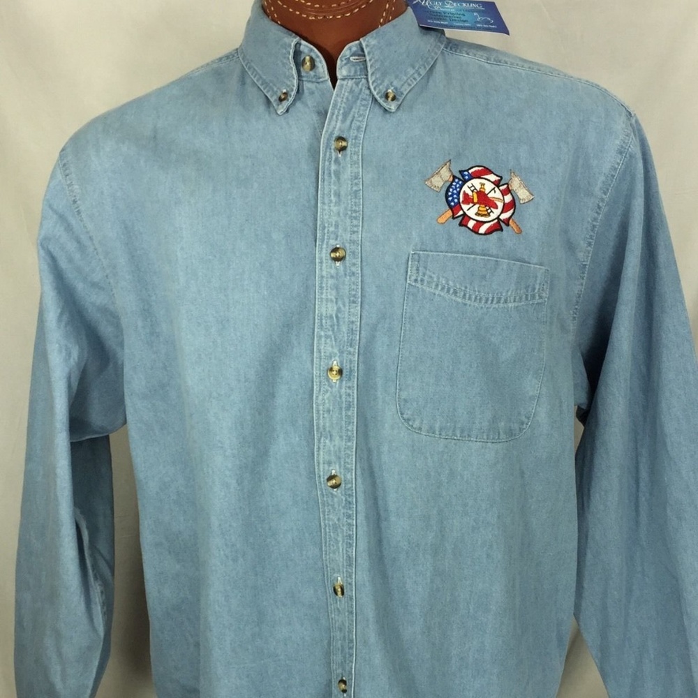 Firemen Firefighters New Denim Long Sleeve L